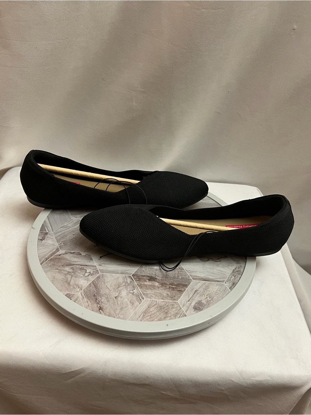 POP Adeline Black Knitted Flats Women’s Size 10M Memory Foam NWT - Picture 5 of 11